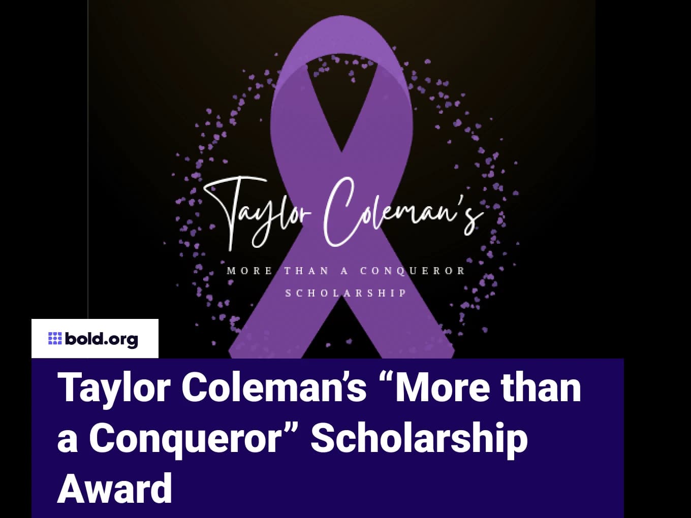 Taylor Coleman’s “More than a Conqueror” Scholarship Award