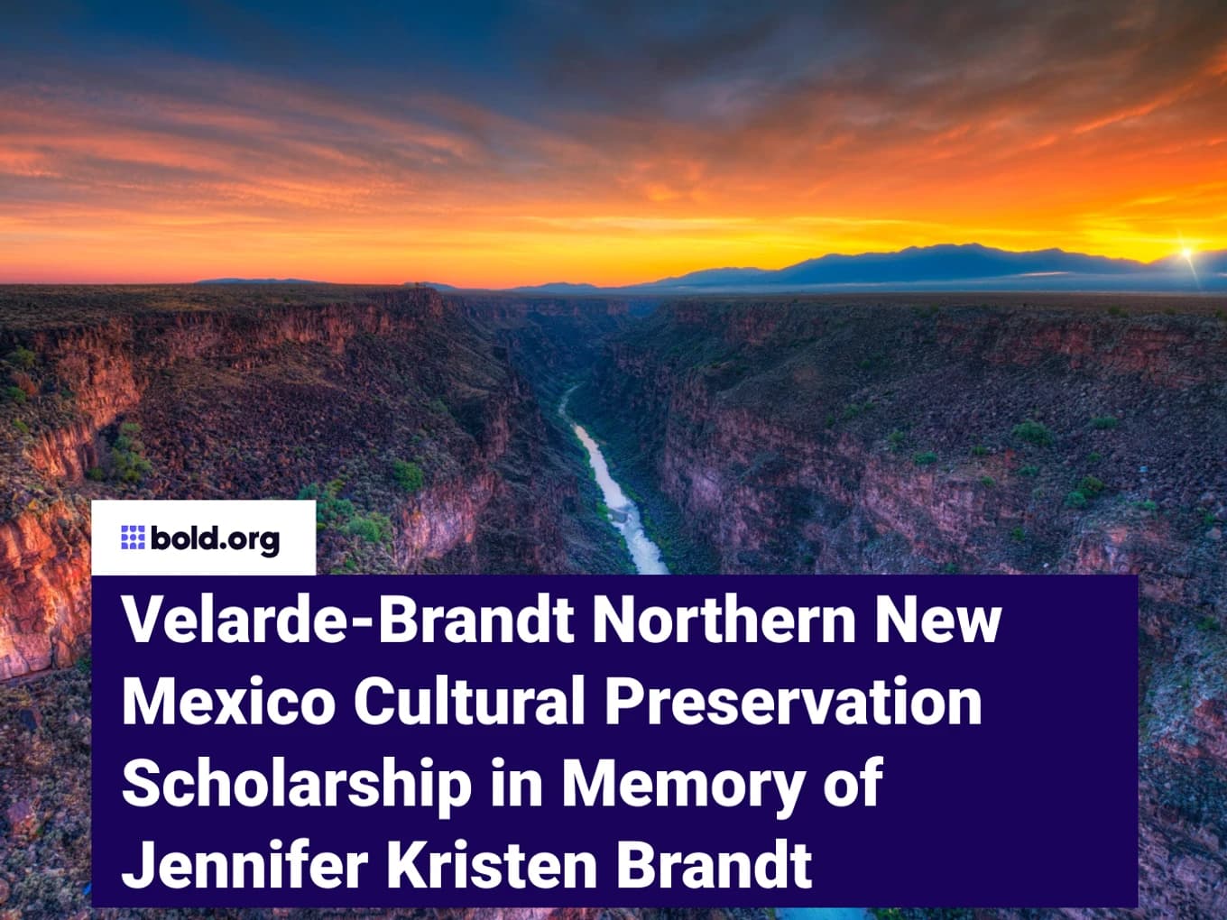 Velarde-Brandt Northern New Mexico Cultural Preservation Scholarship in Memory of Jennifer Kristen Brandt